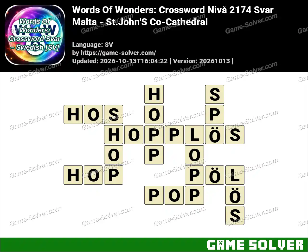 Words Of Wonders: Crossword Nivå 2174 Svar – Malta – St.John’S Co-Cathedral